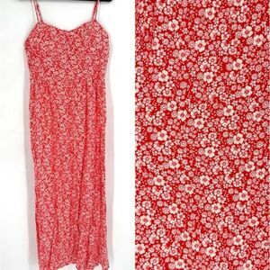 Lily Rose Women's‎ Floral Smocked Molded Cup Sun Tank Maxi Dress Red XXL 2X